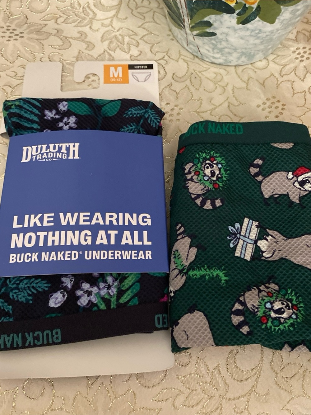 Duluth Trading Co Wom M Buck Naked Xmas Hipsters Panties New and NIP Lot of 2